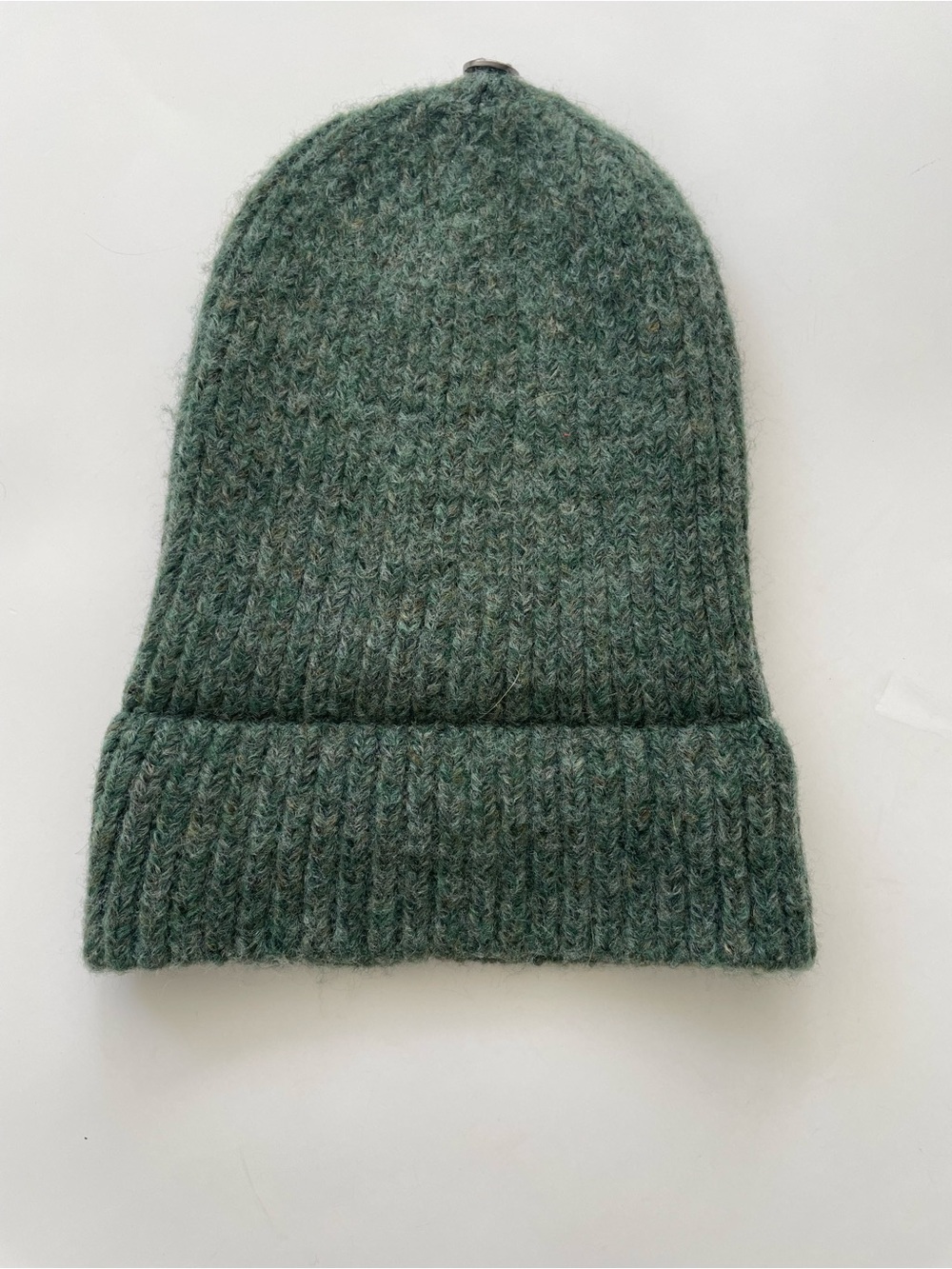 Anthropologie Beanie Hat Ribbed Knit Green Faux Leopard Pom Pom Winter Toque - Picture 6 of 12